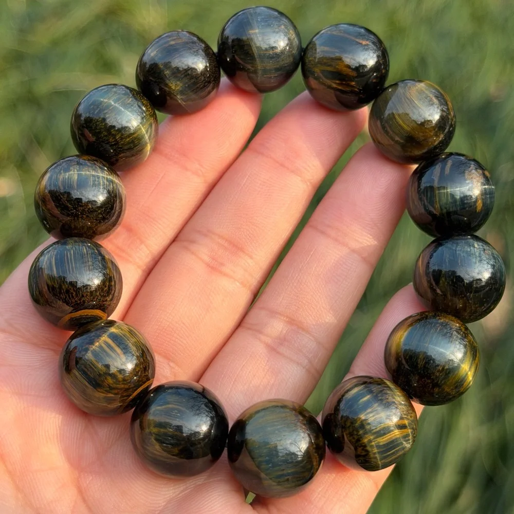 16mm chunky stretchable cat's eye‎ flashy pietersite bracelet 1173